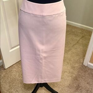 Nine West pencil/A-Line shaped dress with modest slit on back.